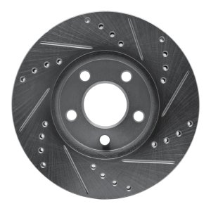 Chrysler Neon Brake Rotor (1) - Front Left - R1 Concepts - Drilled & Slotted - Silver - `00-`05